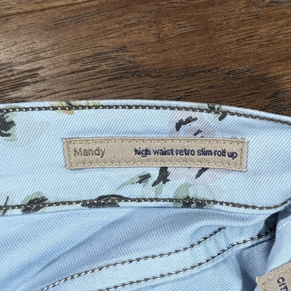 Citizens of Humanity Mandy High Waist Blue Floral Ankle Size 29 Roll Up - Picture 4 of 12